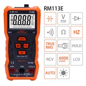 AC/DC Digital Multimeter Voltage/Current NCV Professional Portable Multimeter (Option: Orange-RM113E)