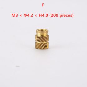 M2 Outer Diameter 3.8 and 4.0 Copper Nut Hot Melt Nut (Option: F)