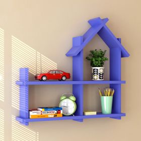 Children's Bookshelf Wall Shelf (Color: Purple)