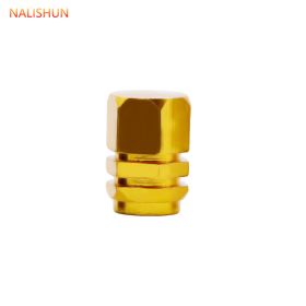 Car Tire Valve Metal Mouth Cap Electric Car Motorcycle Air Nozzle (Option: Hexagon Gold)