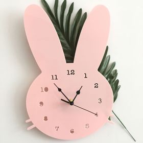 Creative Nursery Wall Clock (Option: Pink rabbit)