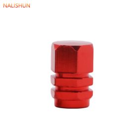 Car Tire Valve Metal Mouth Cap Electric Car Motorcycle Air Nozzle (Option: Hexagonal Red)