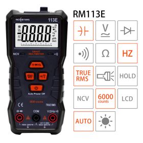 AC/DC Digital Multimeter Voltage/Current NCV Professional Portable Multimeter (Option: Black-RM113E)