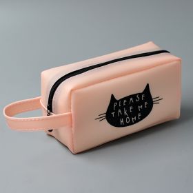 Creative Simple Pencil Case Junior High School Student Cartoon Stationery Box (Color: Pink)