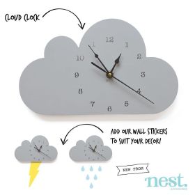 Creative Nursery Wall Clock (Option: Gray cloud)