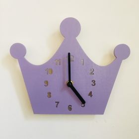 Creative Nursery Wall Clock (Option: Purple Crown)