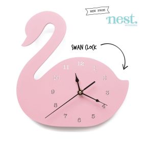 Creative Nursery Wall Clock (Option: Pink swan)