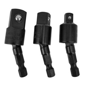 Impact Level Socket Adapter Electric Drill Socket Suit (Option: Black 3pc)