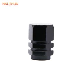 Car Tire Valve Metal Mouth Cap Electric Car Motorcycle Air Nozzle (Option: Hexagon Black)