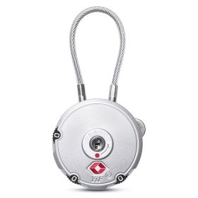 Wire Rope Suitcase Password Lock (Color: Silver)