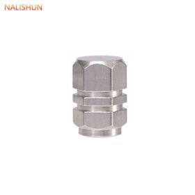 Car Tire Valve Metal Mouth Cap Electric Car Motorcycle Air Nozzle (Option: Hexagon Silver)